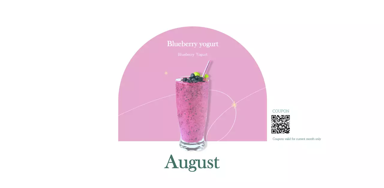 Cafe calendar with drink of the month recommendations