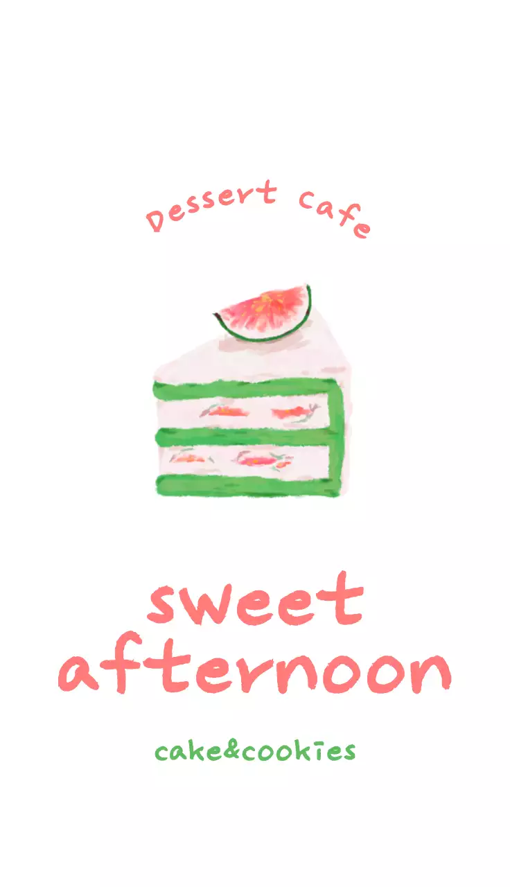 Cake shop design with pastel colored cozy cake oil painting illustrations