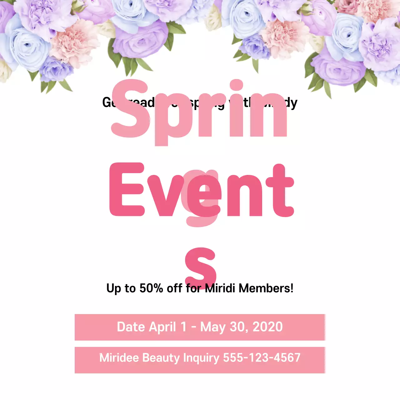 Pink Floral Spring Promotion Banner