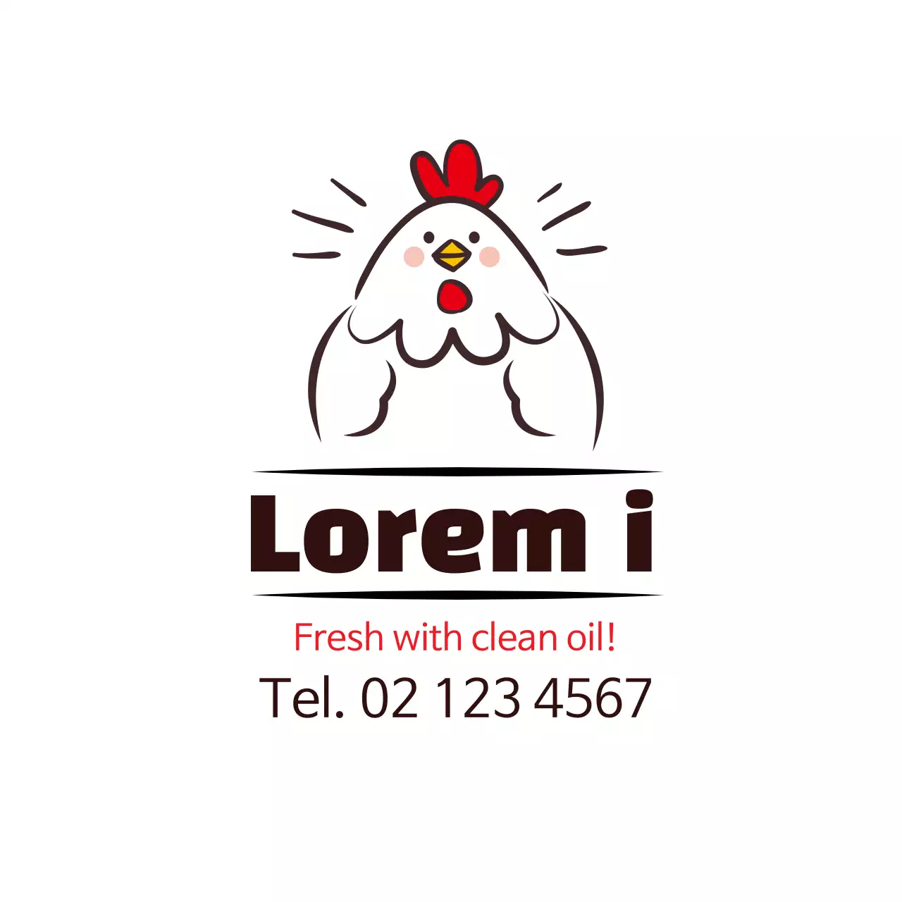 White illustration cute food karaage promotion