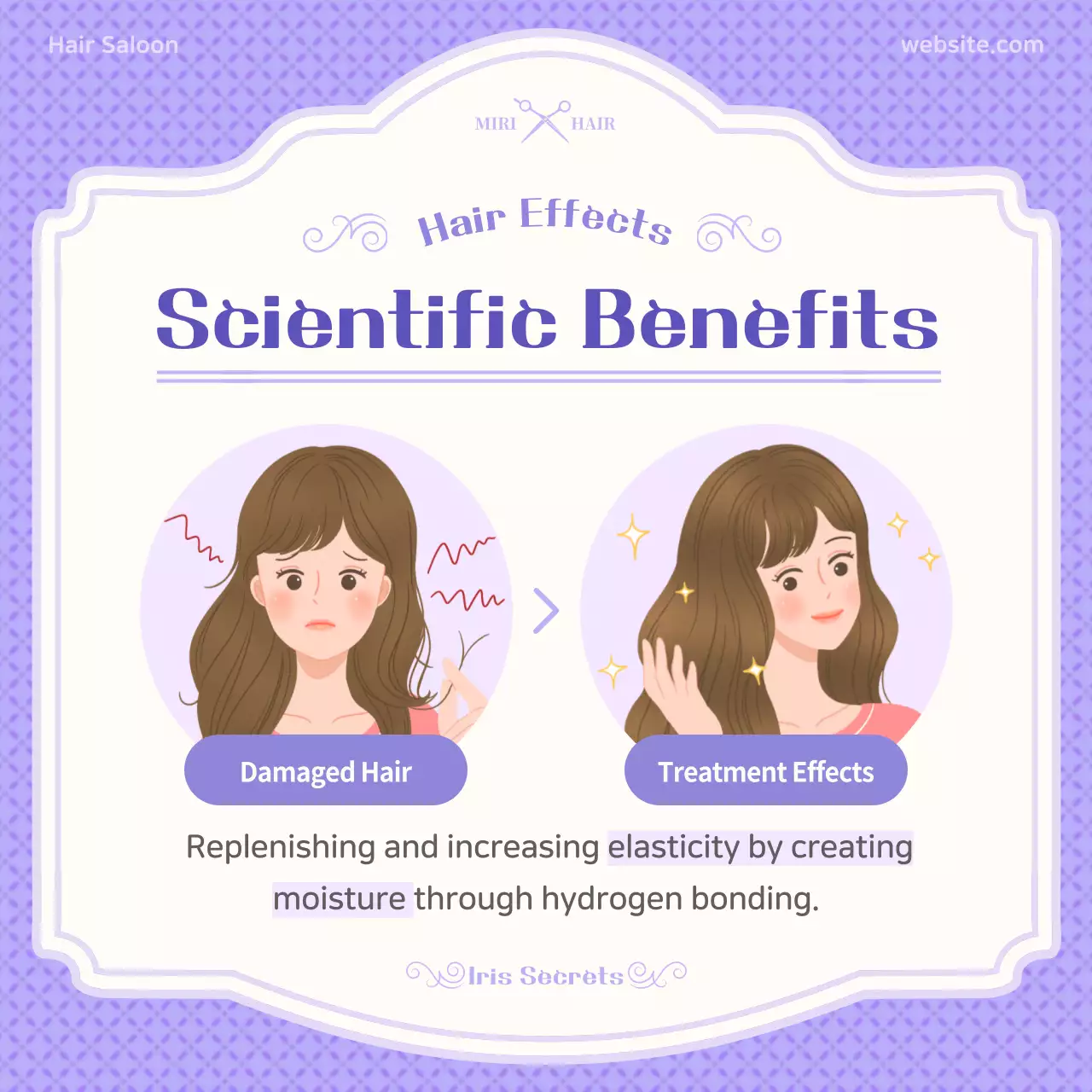 Purple Elegant Hair Promotion Instagram Carousel