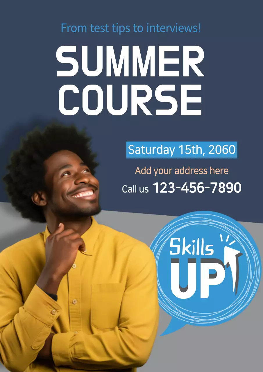 Blue Modern Course Promotion Poster