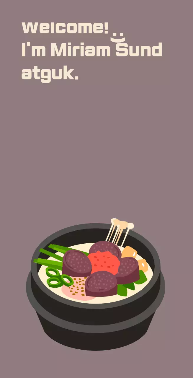 Sundaegukbap restaurant with a red bean background and sundaeguk drawn on it.