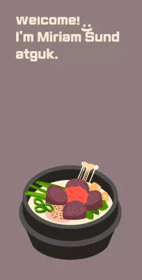 Sundaegukbap restaurant with a red bean background and sundaeguk drawn on it.