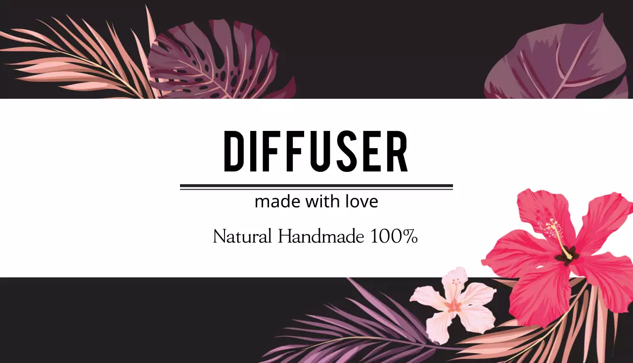 Cartão de visita difusor floral preto