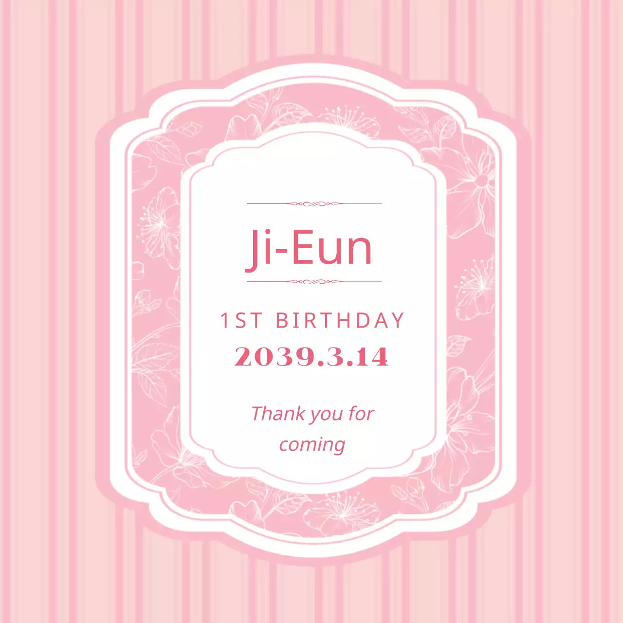 Pink Elegant Birthday Invitation Banner