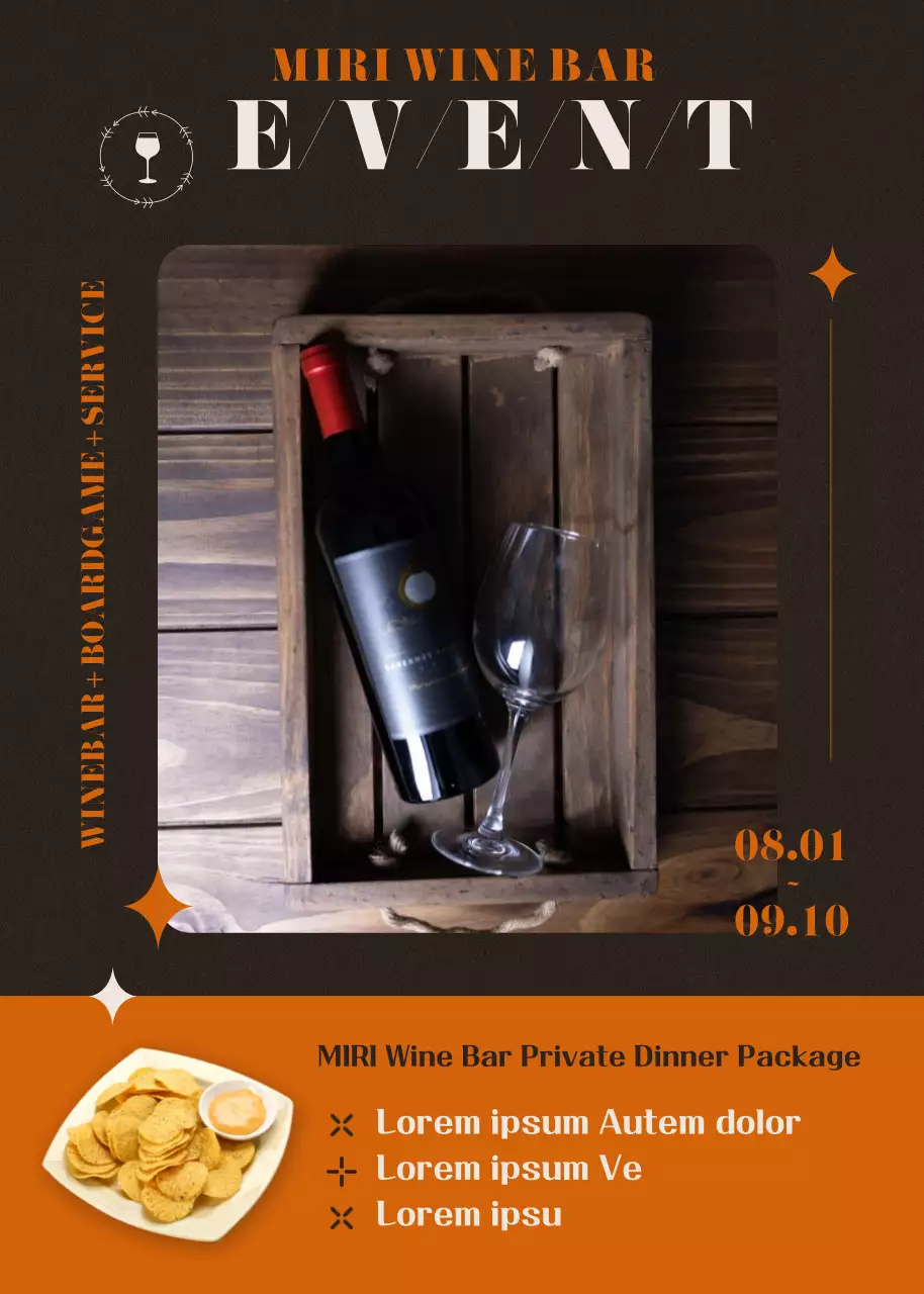 Poster Acara Anggur Pedesaan Coklat