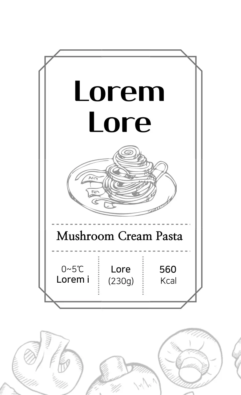 Nhãn thực phẩm sạch minh họa màu trắng