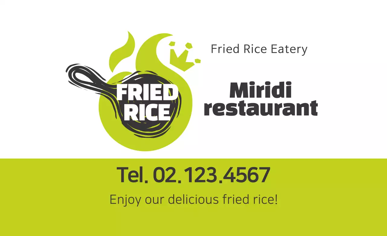 Promote restaurant fried rice with a clean green logo