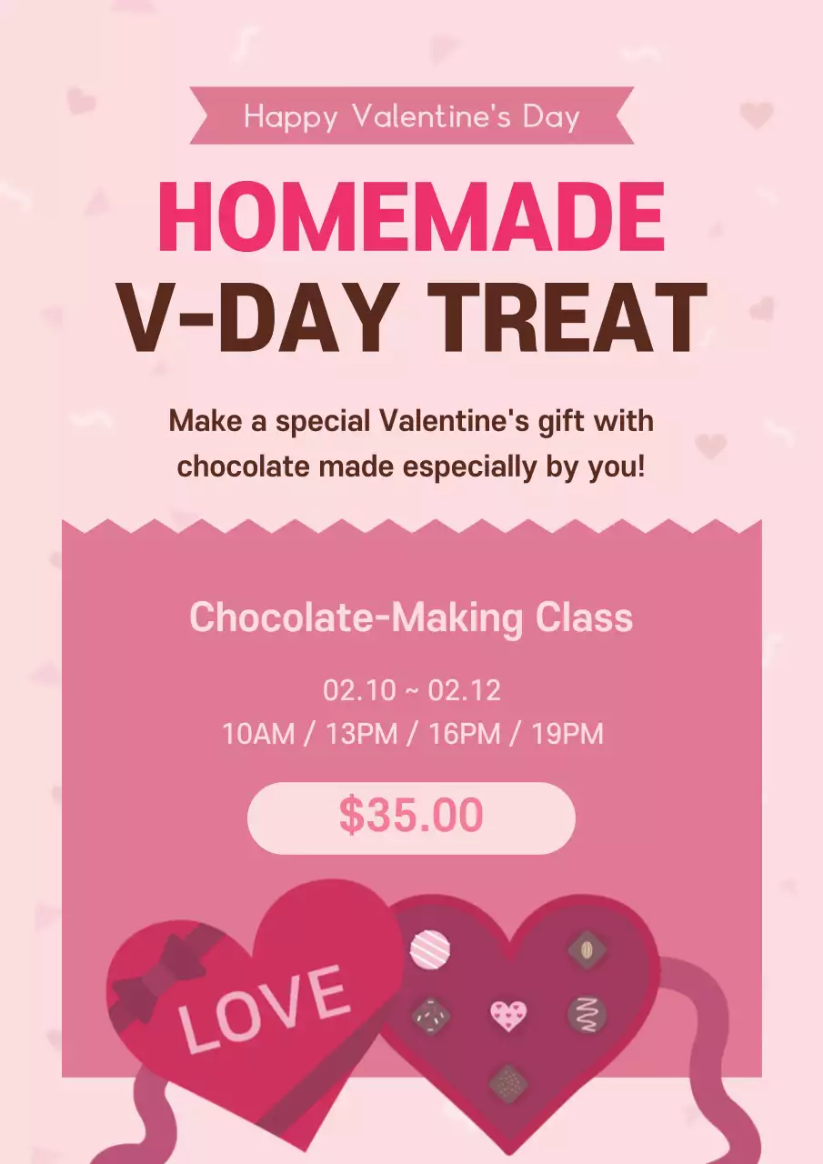 Pink Trendy Chocolate Promotion Poster