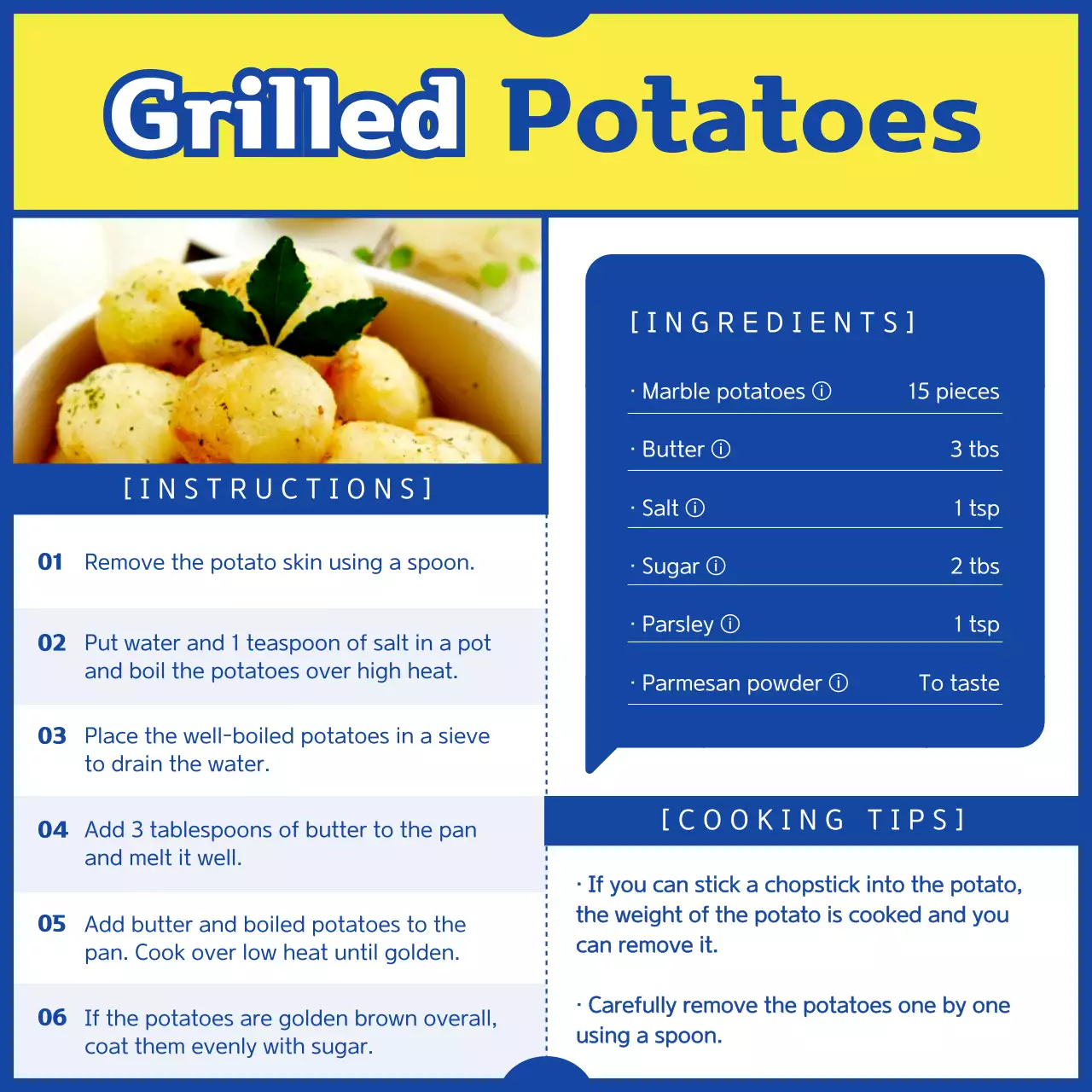 Yellow Trendy Potato Recipe Promotion Instagram Carousel