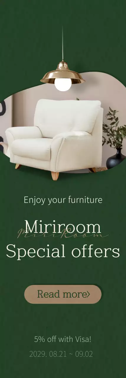 Banner de promoção de móveis elegantes verdes