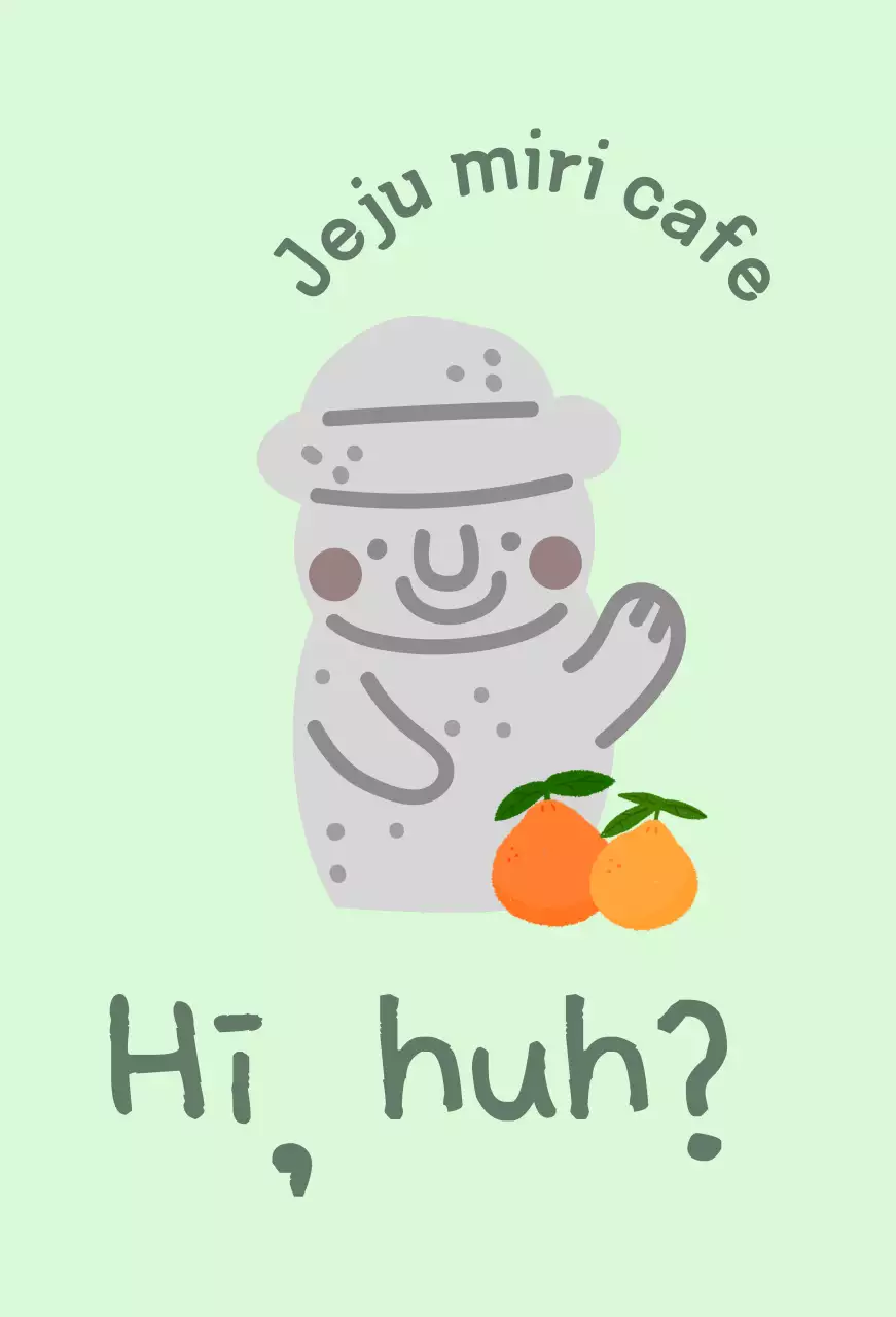 Jeju Cafe Balt, a cute mint-colored cafe with Jeju Island tangerines and dolharbangs
