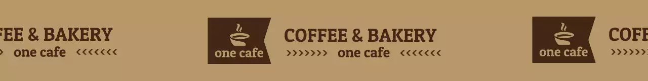 Pola logo kafe bergaya sederhana dengan warna coklat muda dan coklat