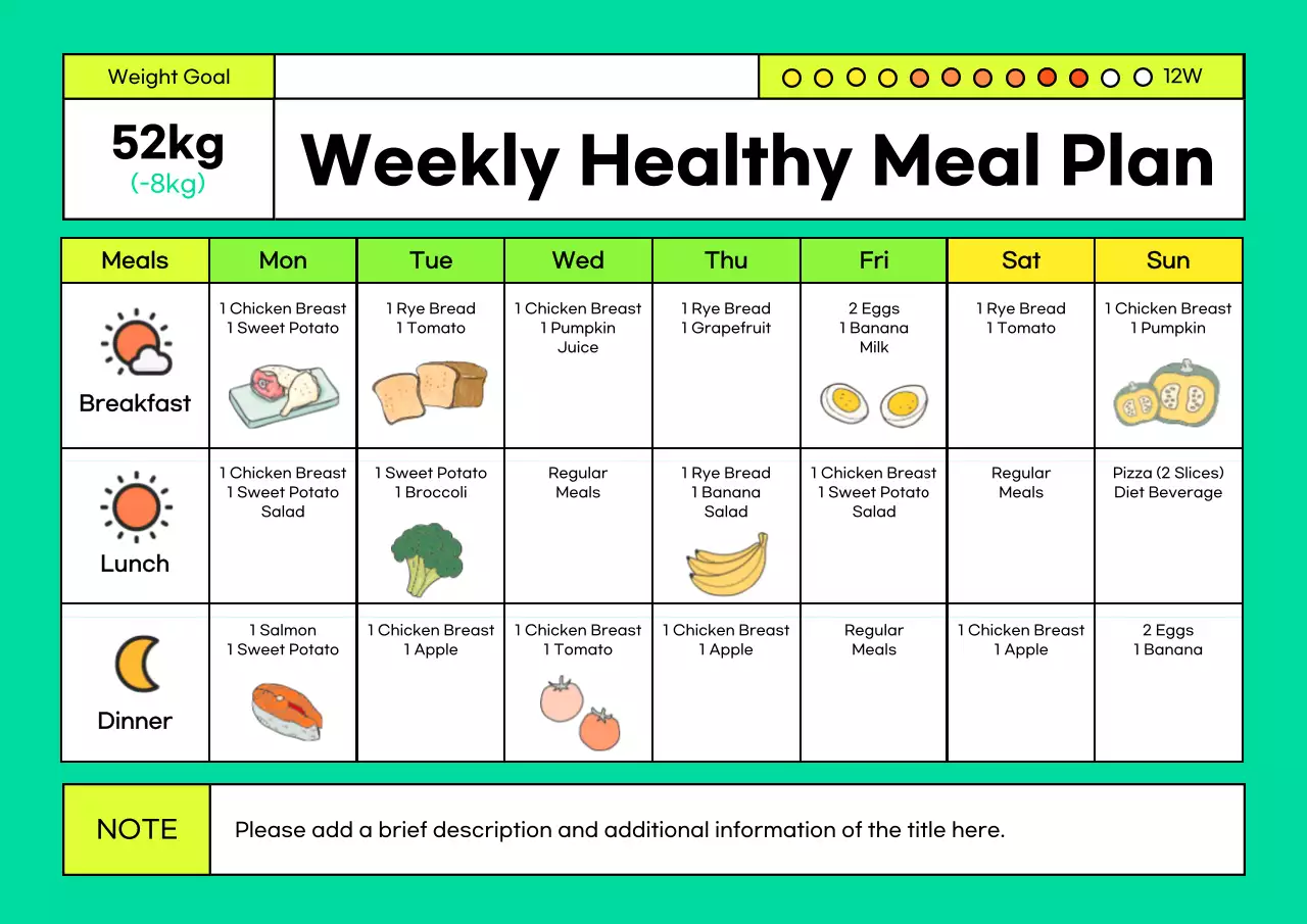 Mint Minimal Meal Planner Poster