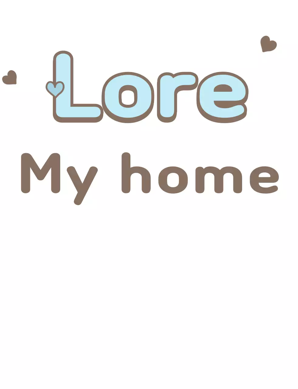 A family t-shirt with cute typography in brown, light blue, and beige.