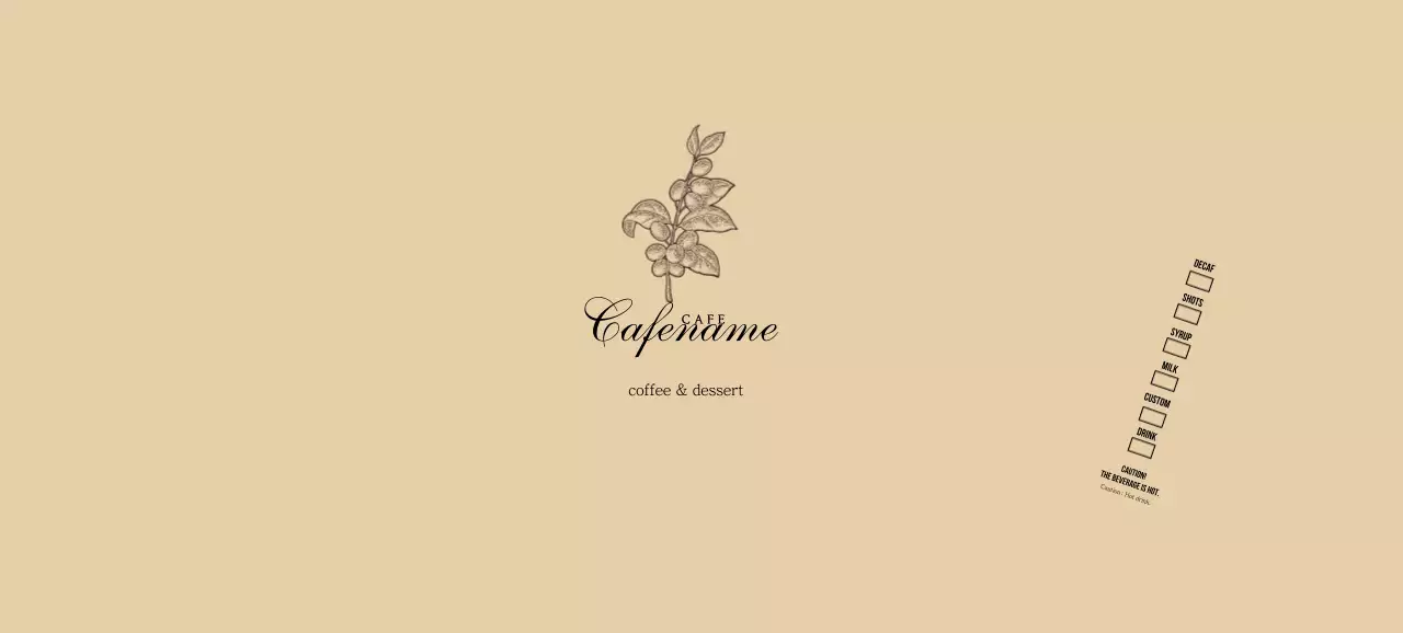 Beige Botanical Flower Illustration