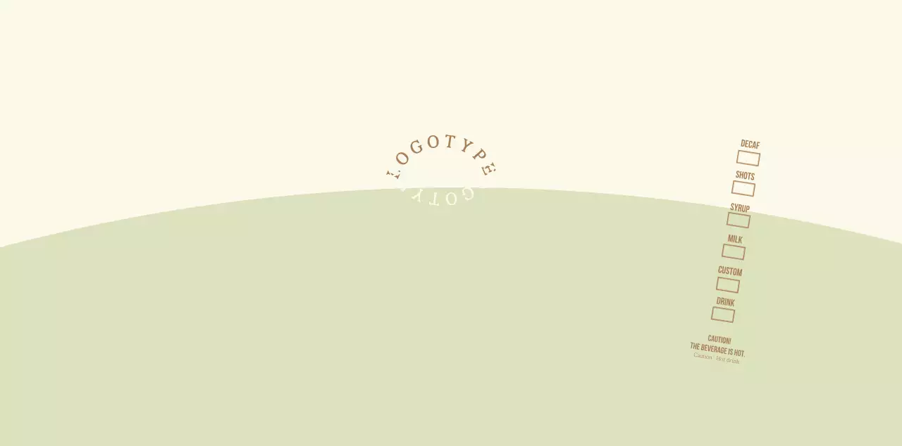 Simple concept logotype in light green and light yellow for a cafe