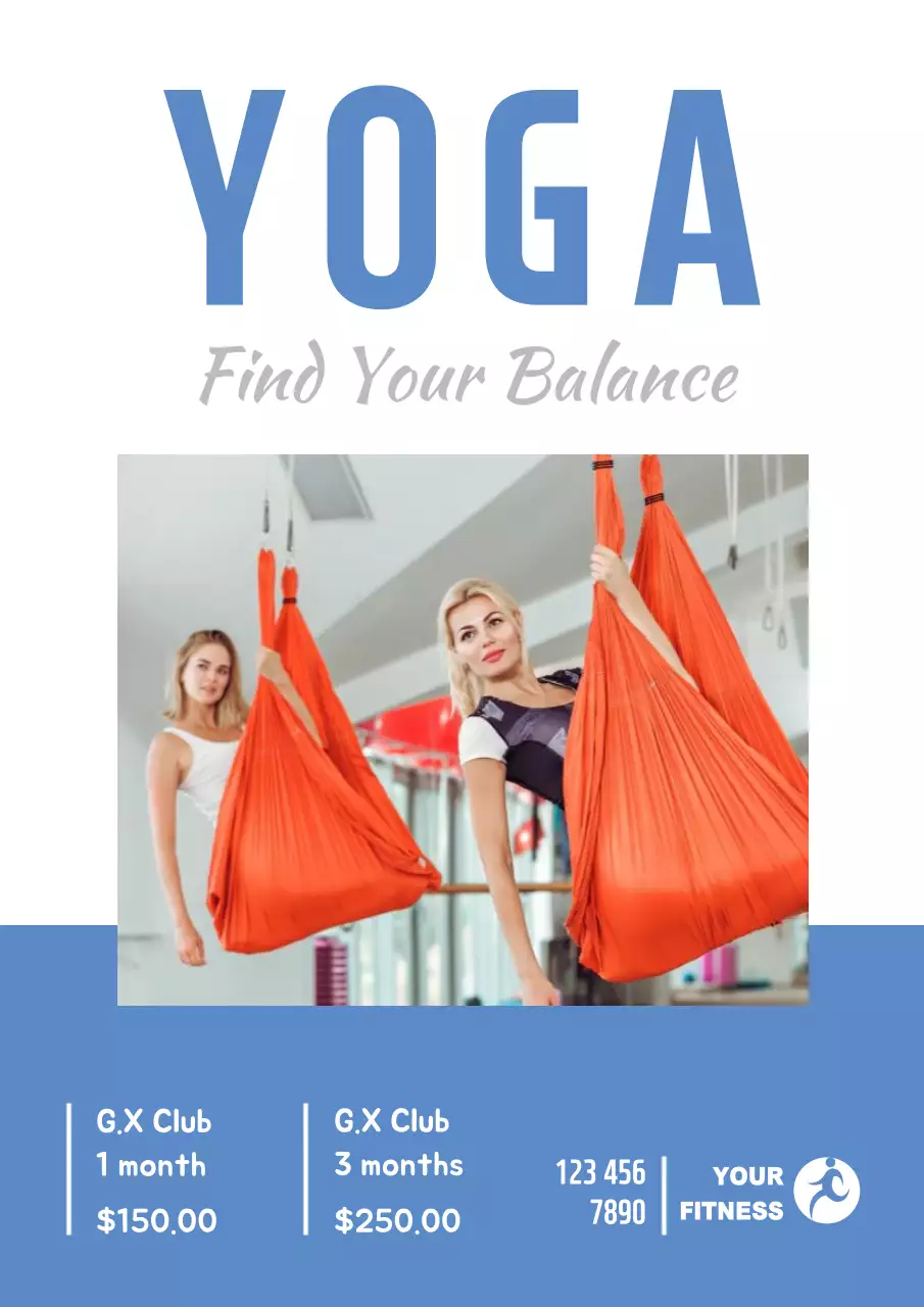 Orange Modern Yoga Promotion Poster