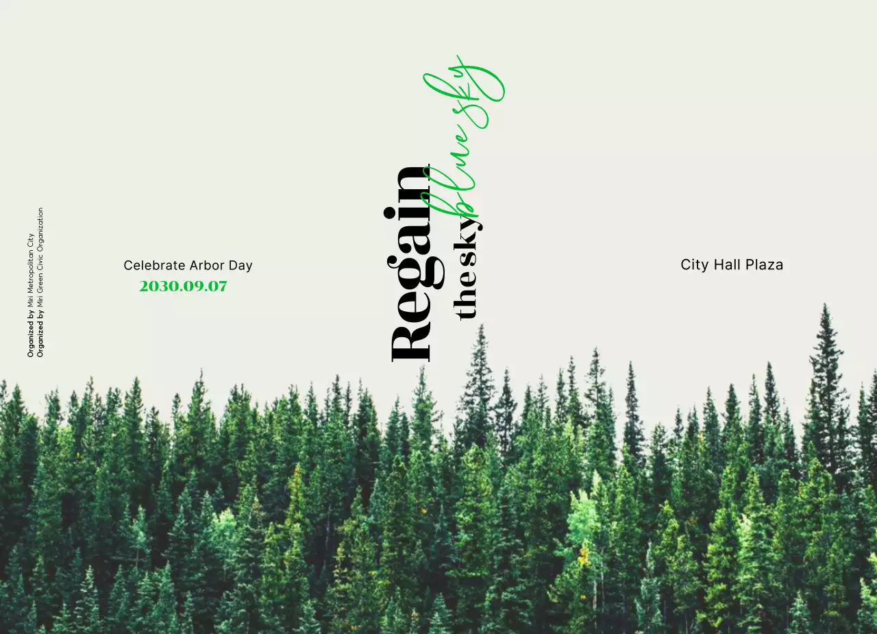 A simple Arbor Day celebration in beige and green