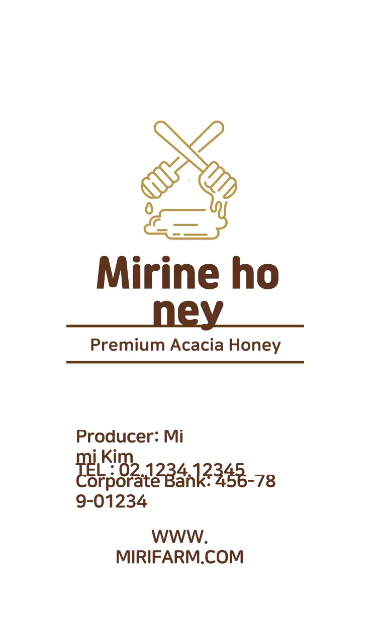 Danh thiếp nhãn hiệu mật ong tối giản màu be