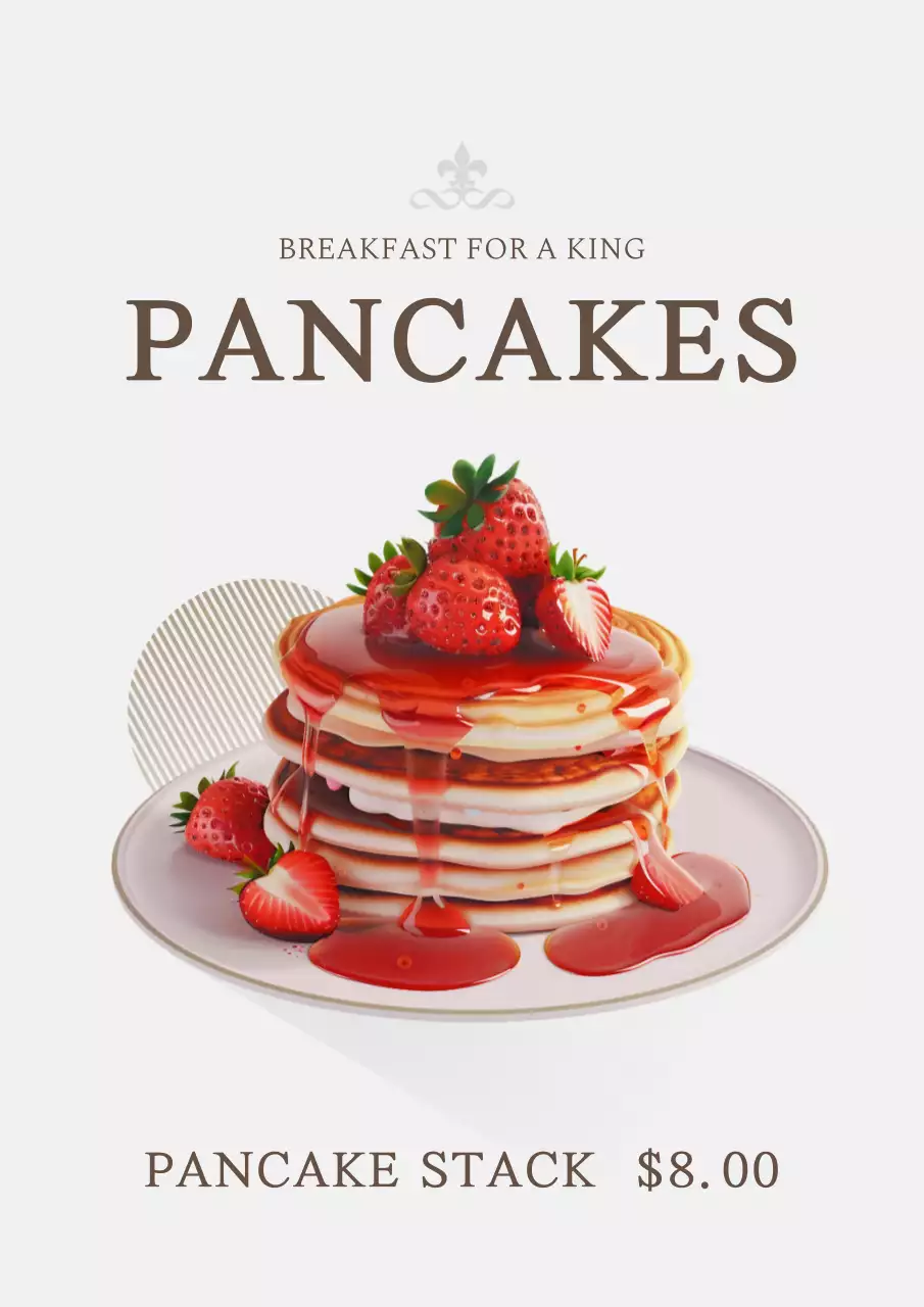 White Elegant Pancakes Promotion Poster
