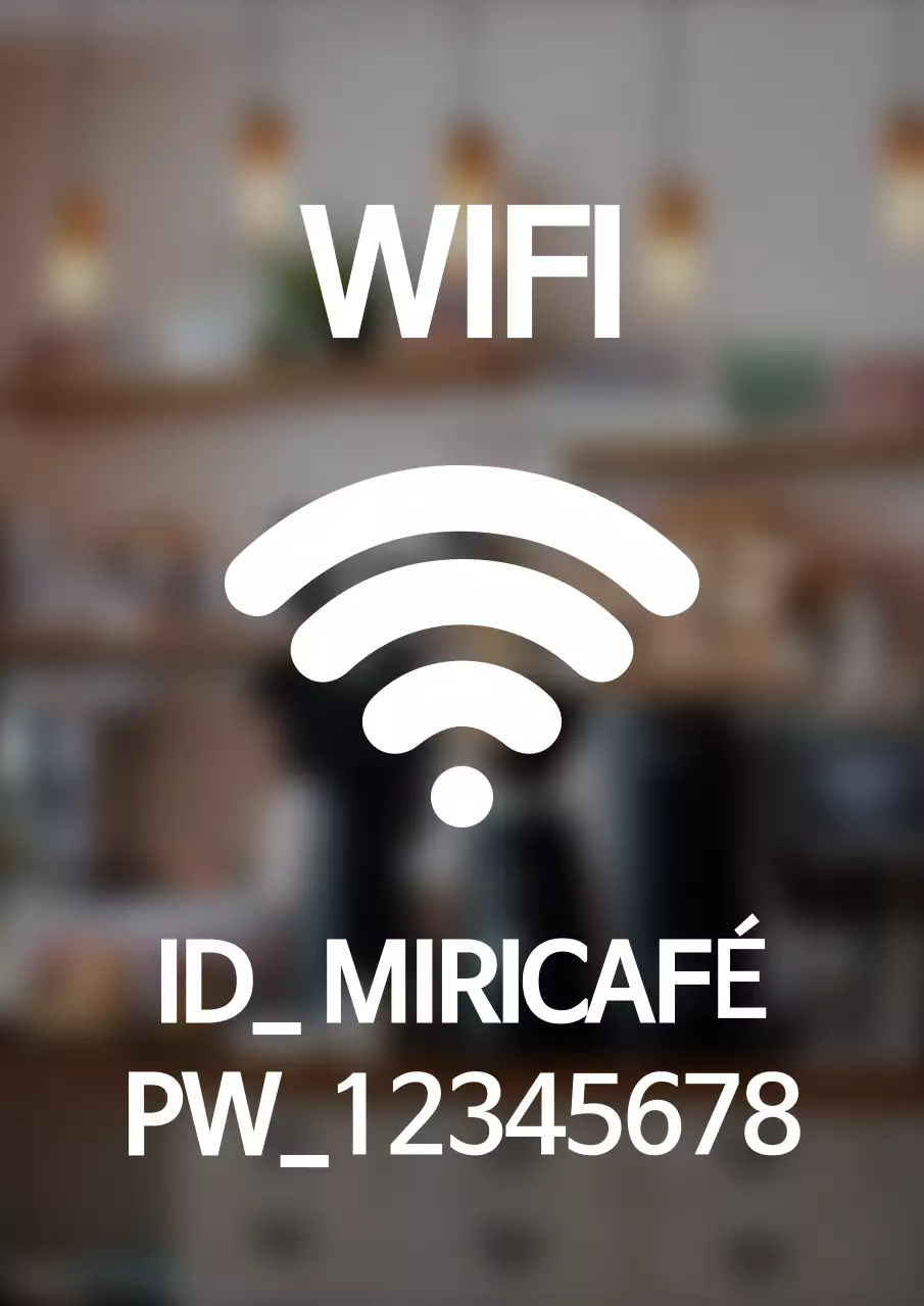 Biển hiệu thông tin wifi cửa hàng phong cách đơn giản 