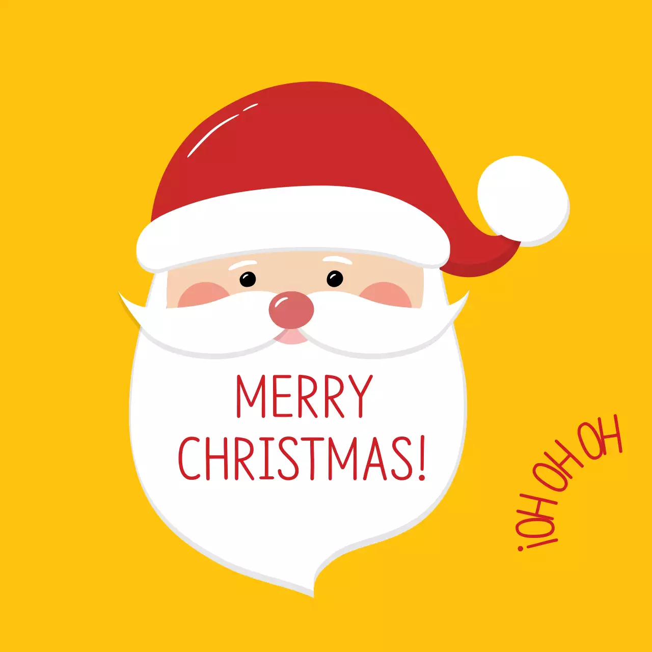 Cute Christmas label with yellow illustration