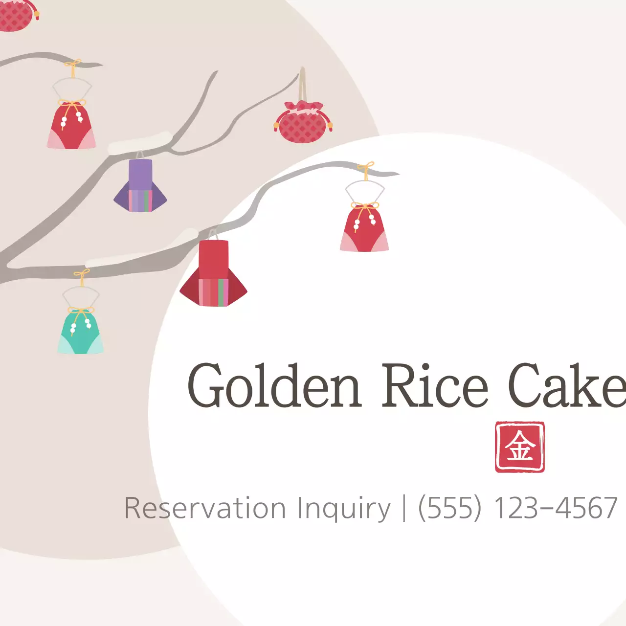 Spanduk Promosi Kue Beras Tradisional Beige