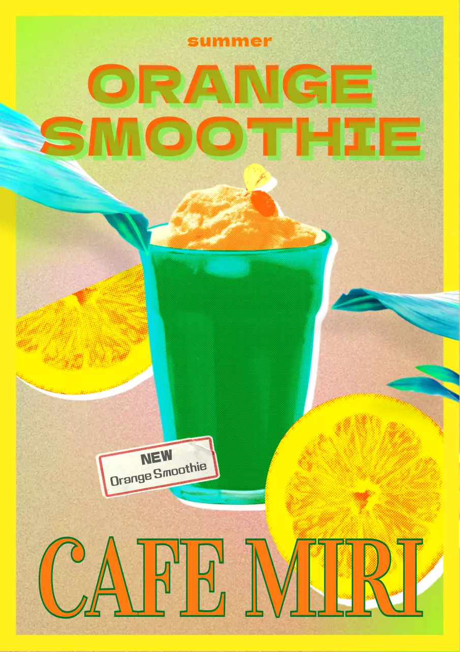 Orange Retro Smoothie Promotion Poster