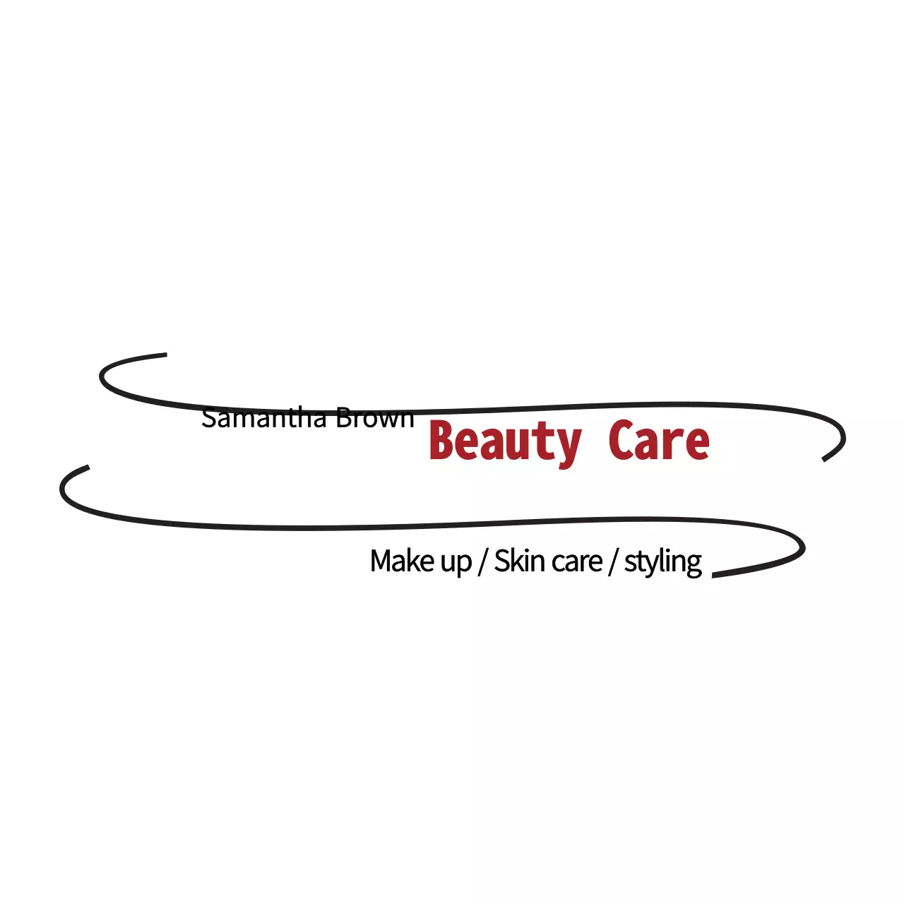 Logotipo de propaganda de beleza minimalista vermelha