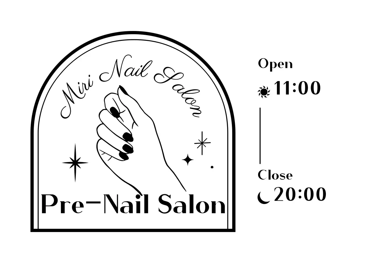 Hand Illustrated Badge Style Nail Shop