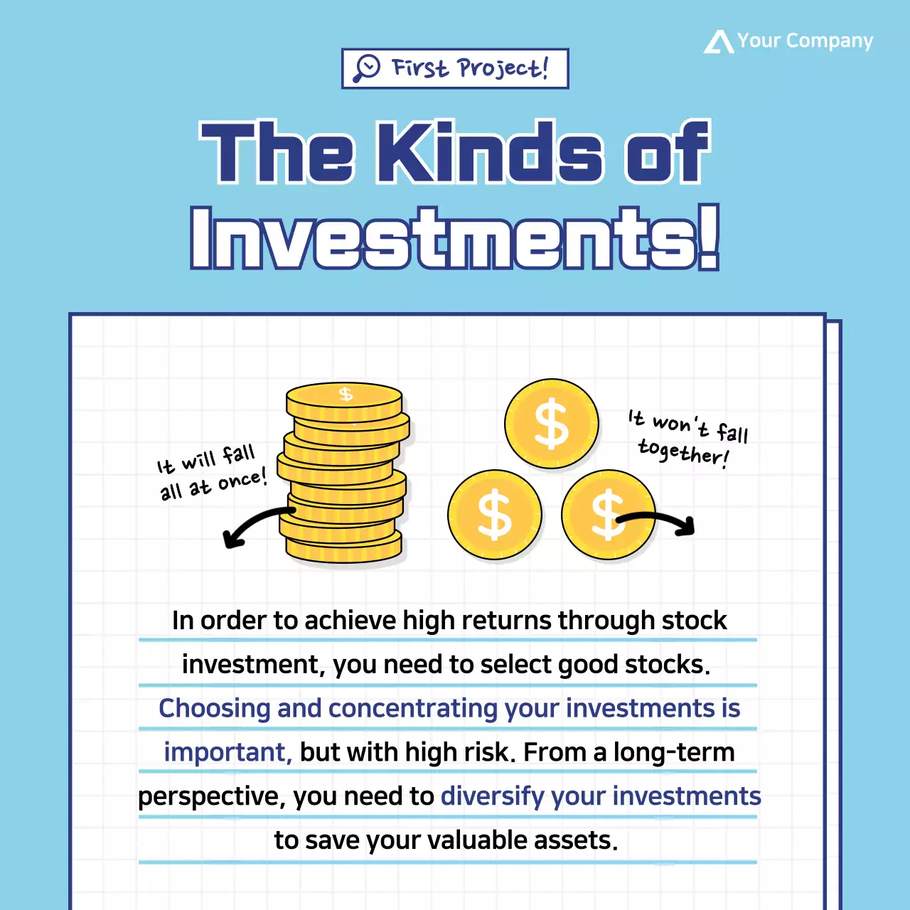 Blue Trendy Stock Promotion Instagram Carousel