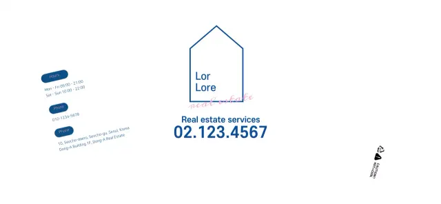 A simple concept in white and navy blue to showcase and promote real estate.