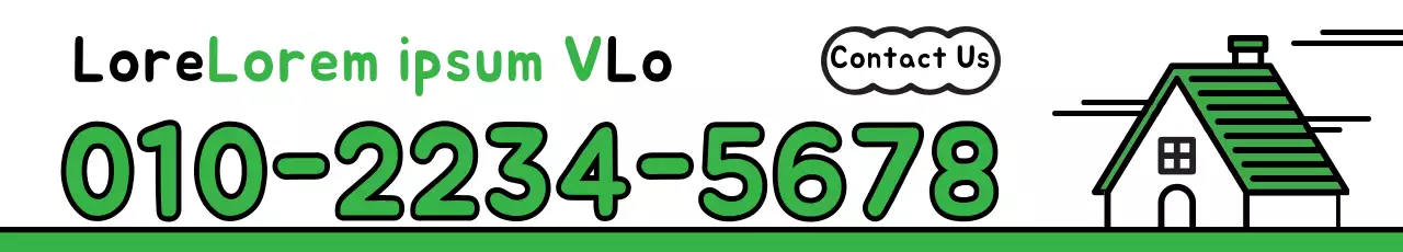 Banner de promoção de contato simples verde