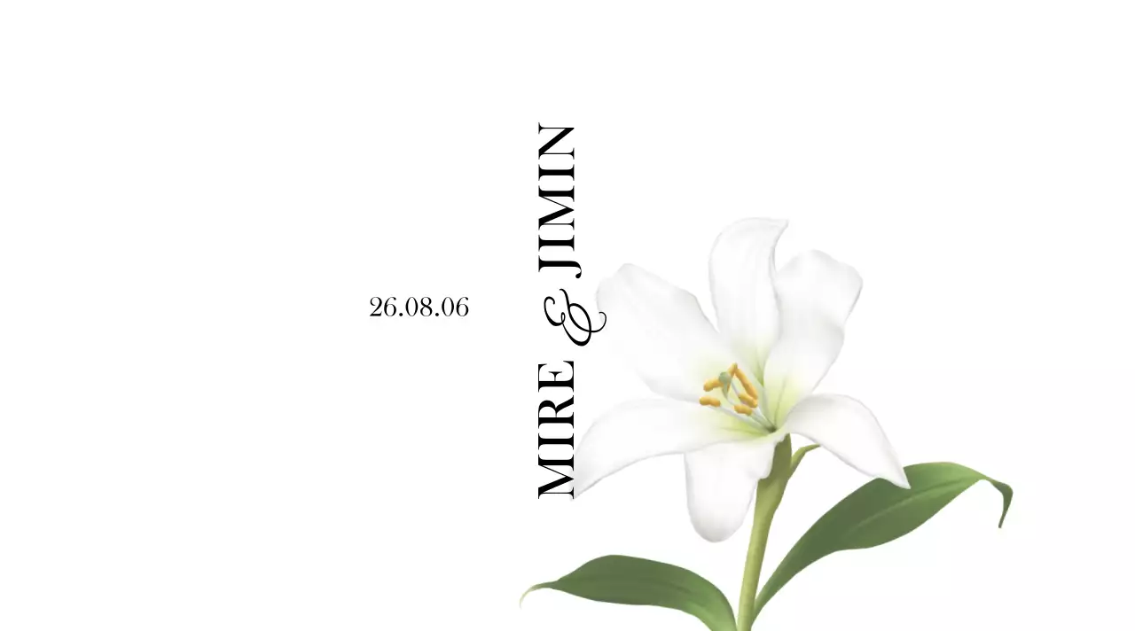 Simple and classy wedding water in white and black