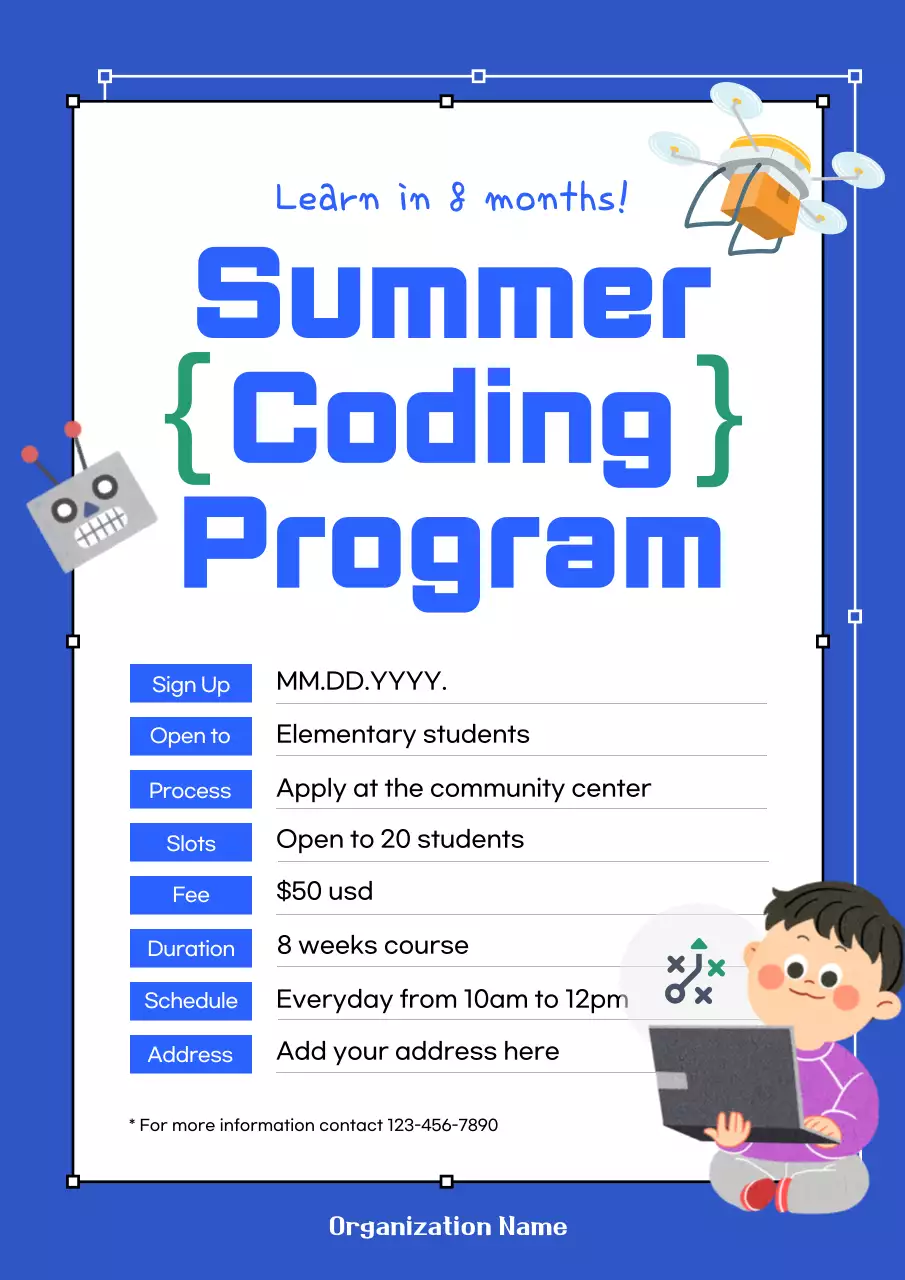Blue Modern Coding Program Announcement