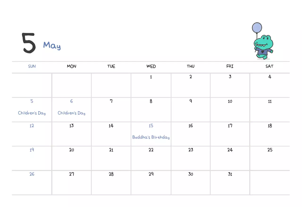 A calendar with a cute Argo illustration concept