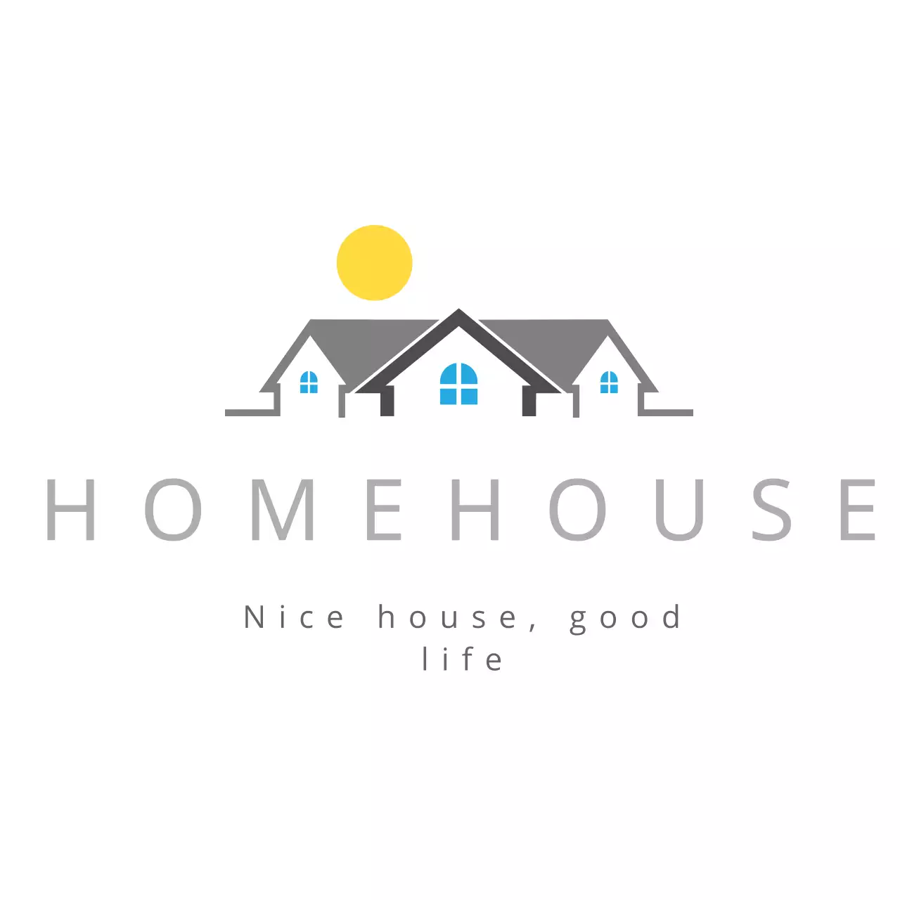 Grey Minimalist Home Advertisement Logo