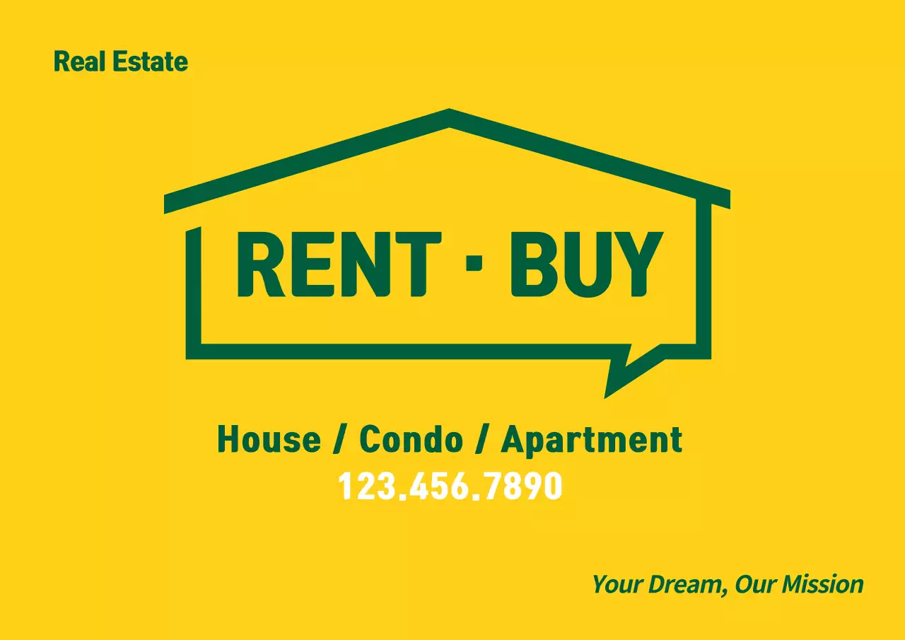 Yellow Minimal Real Estate Advertisement Poster