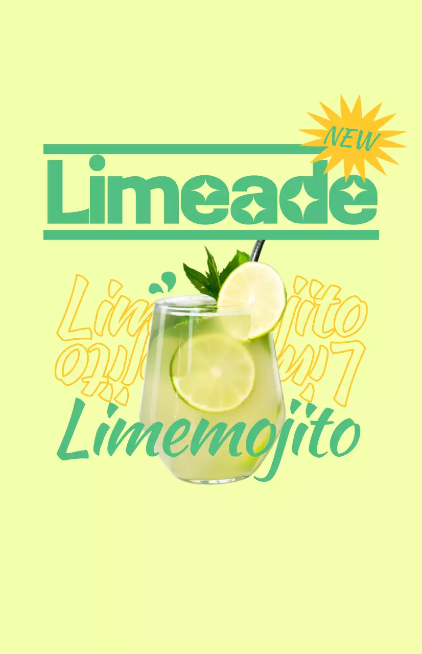 Promote a cafe menu with colorful, illustrated drink images and text