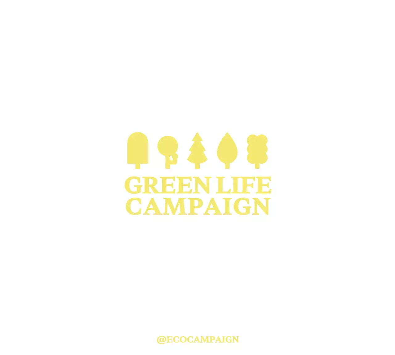 Konsep ilustrasi pohon modern yang sederhana untuk promosi kampanye Green Life