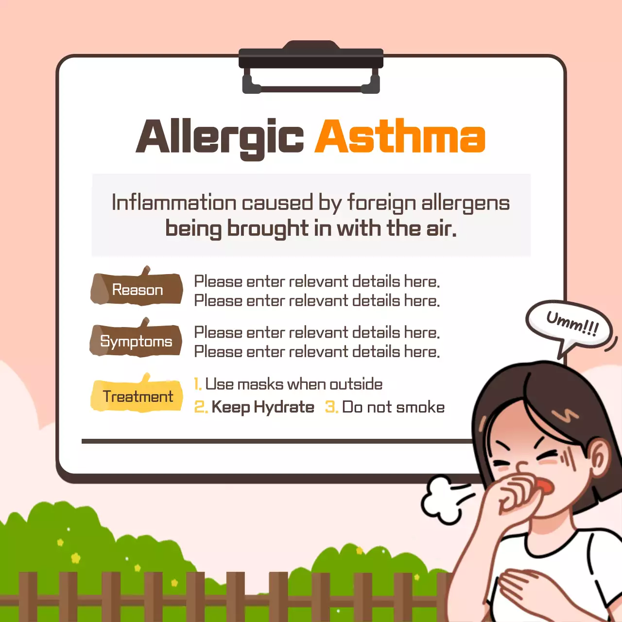 Yellow Comic Allergies Announcement Instagram Carousel