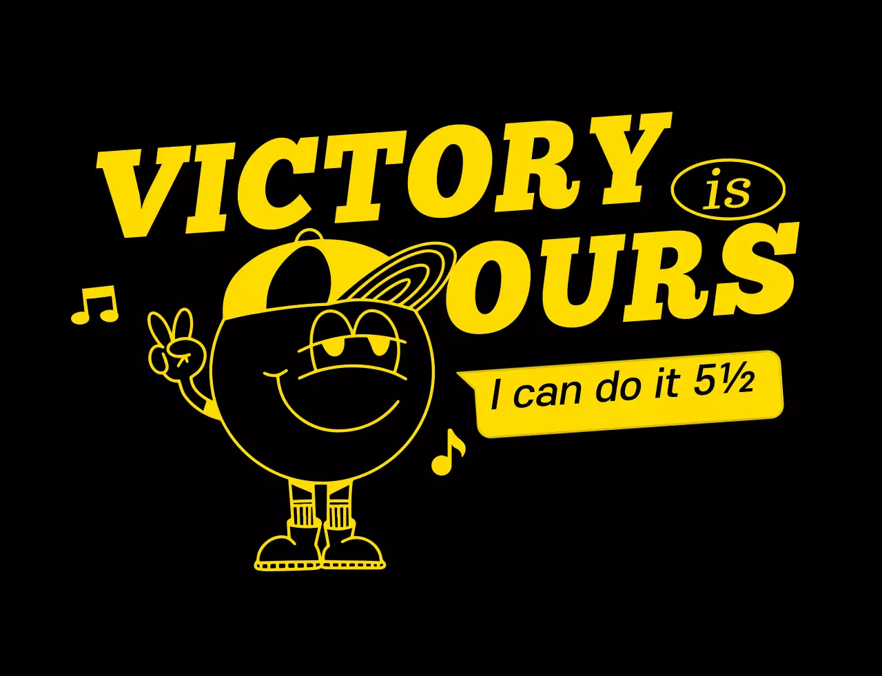 Yellow hip line illustration back number concept school group t-shirt