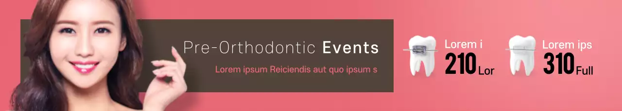 Banner de promoção de ortodontia moderna bege