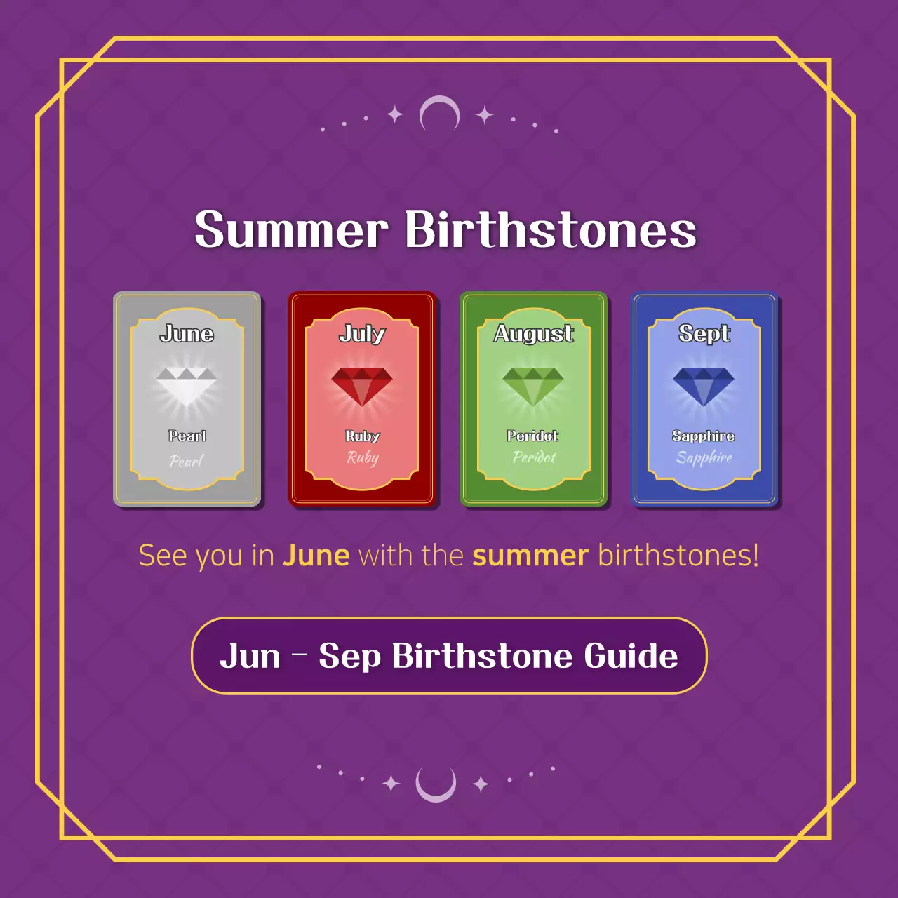 Purple Elegant Birthstone Guide Instagram Carousel