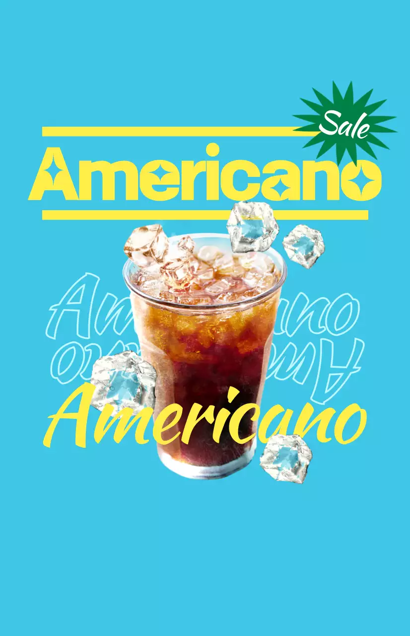 Promote a cafe menu with colorful, illustrated drink images and text