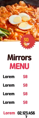 Banner vermelho moderno de menu de comida