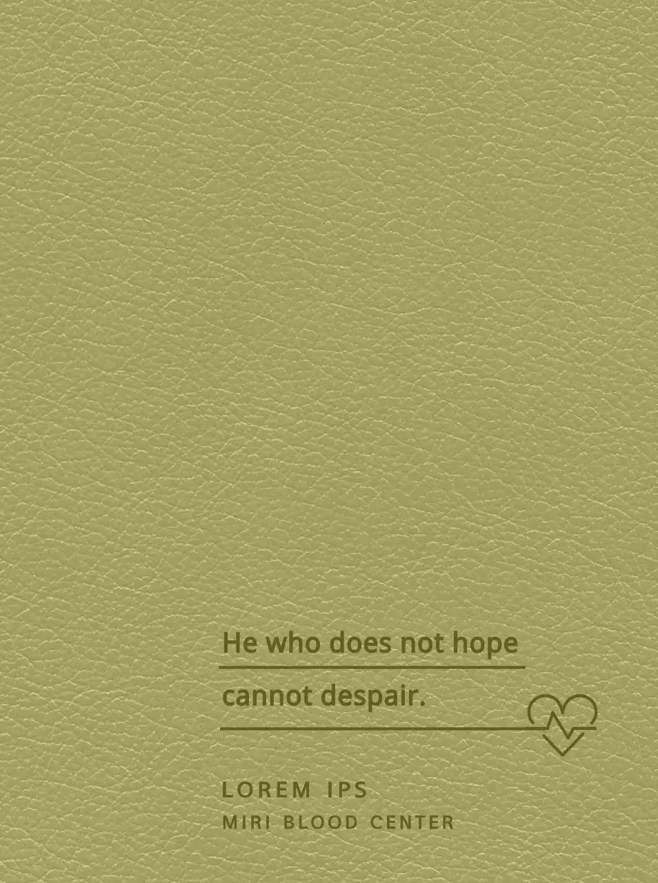 Blood drive diary cover with a quote