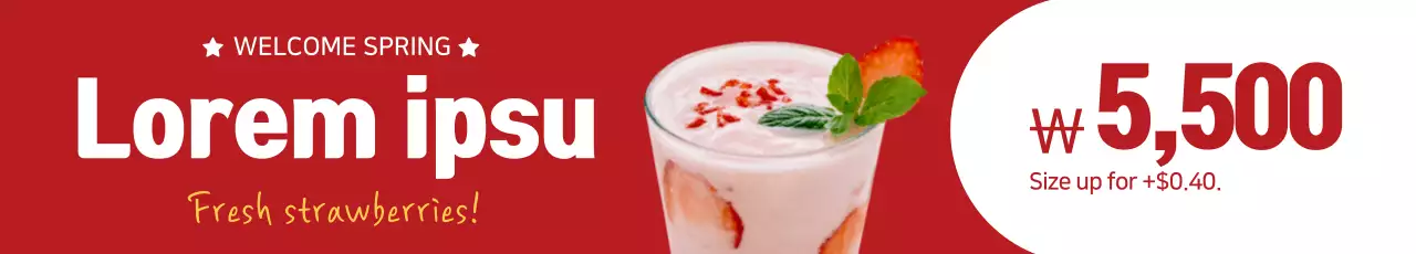 Banner de promoção de bebida da moda vermelha